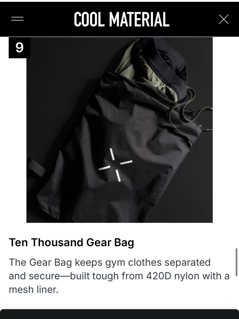 NWT Ten Thousand Gear Bag The Gear Bag